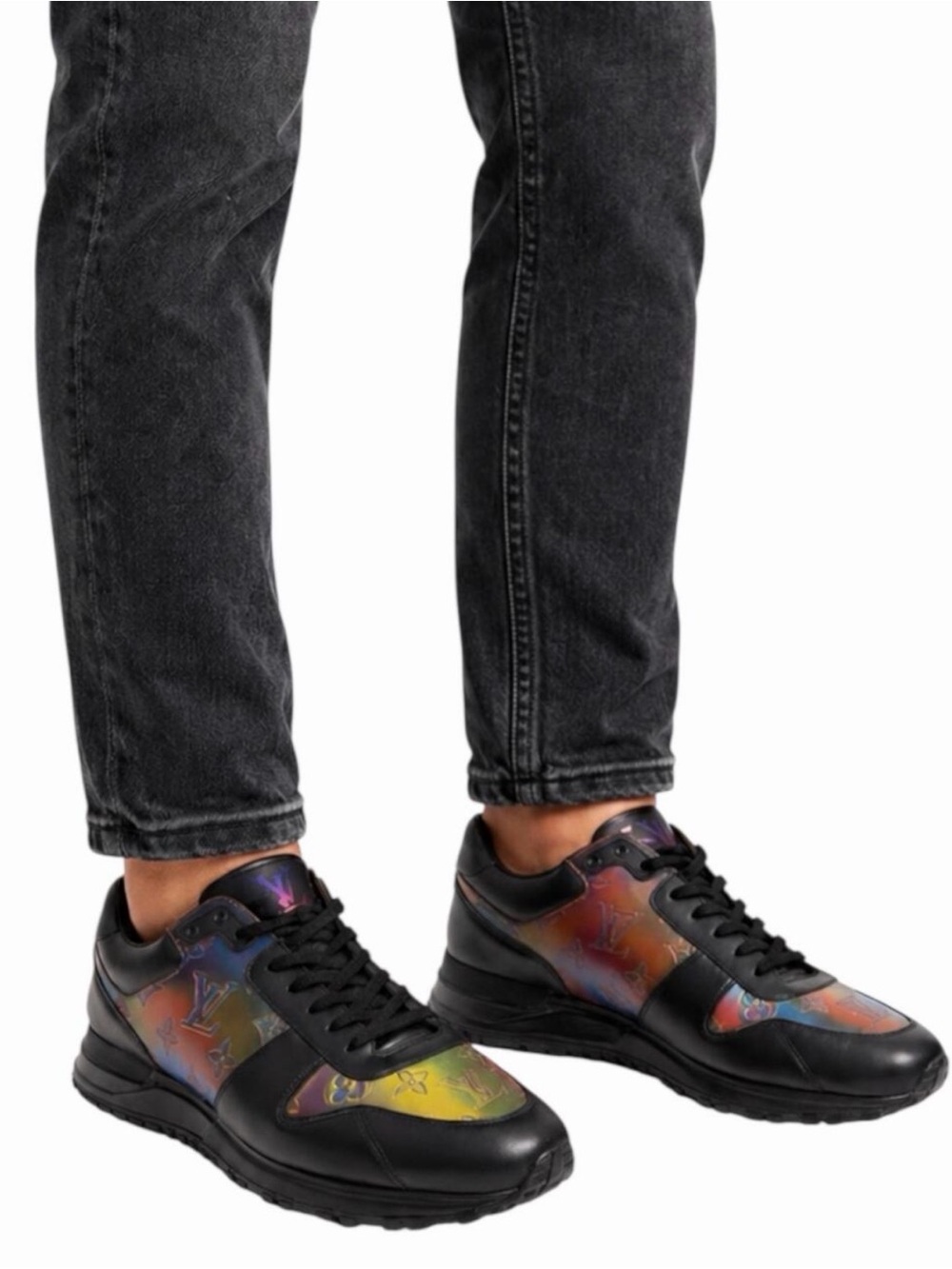 Louis Vuitton Rivoli Black Iridescent Multicolor Low-Top Sneakers 8.5/US 9.5